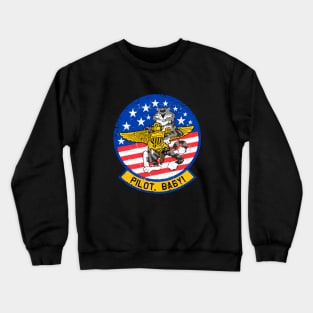 F-14 Tomcat - Pilot, Baby! Grunge Style Crewneck Sweatshirt